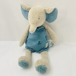 Elephant Gray 13" Plush Baby Toy Moulin Roty Mon Baobab Security Comfort Lovey